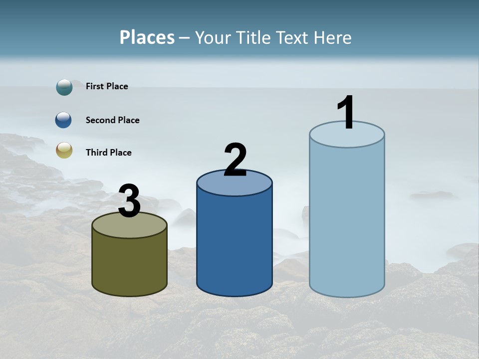 Hardwood Horizontal Bookshelves PowerPoint Template