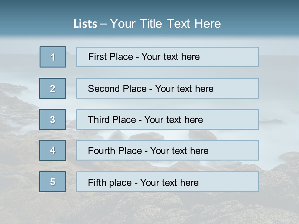 Hardwood Horizontal Bookshelves PowerPoint Template