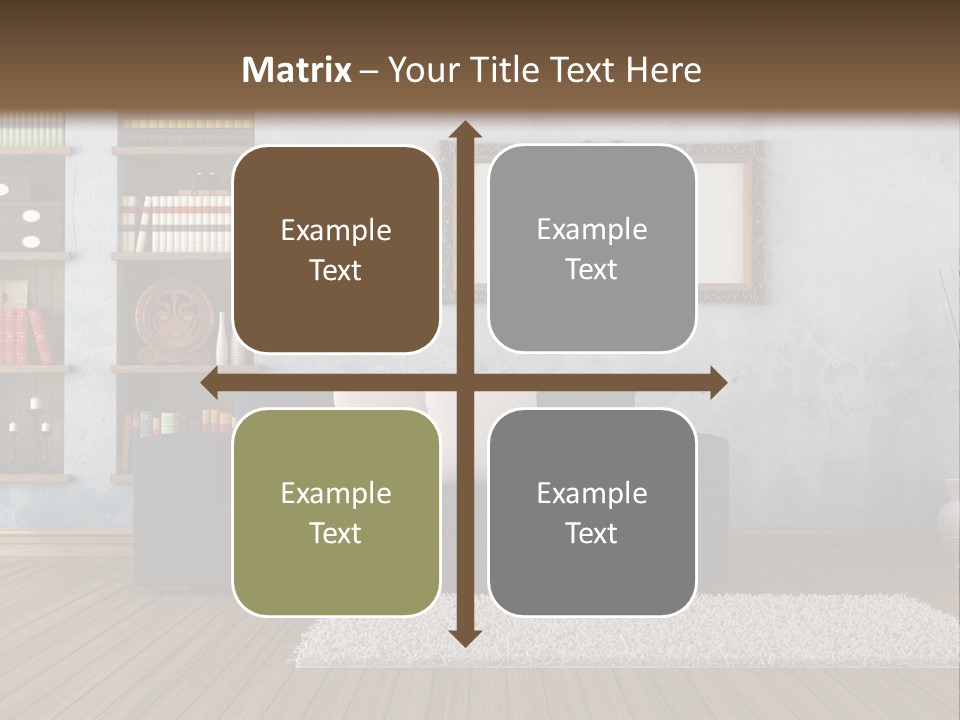 Hardwood Horizontal Bookshelves PowerPoint Template