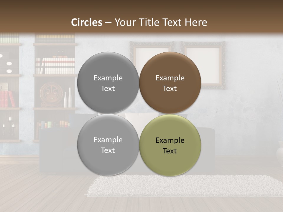 Hardwood Horizontal Bookshelves PowerPoint Template