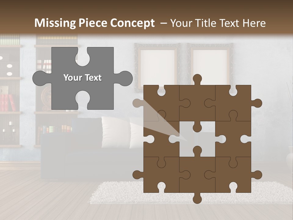 Hardwood Horizontal Bookshelves PowerPoint Template