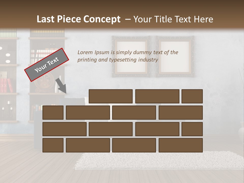 Hardwood Horizontal Bookshelves PowerPoint Template