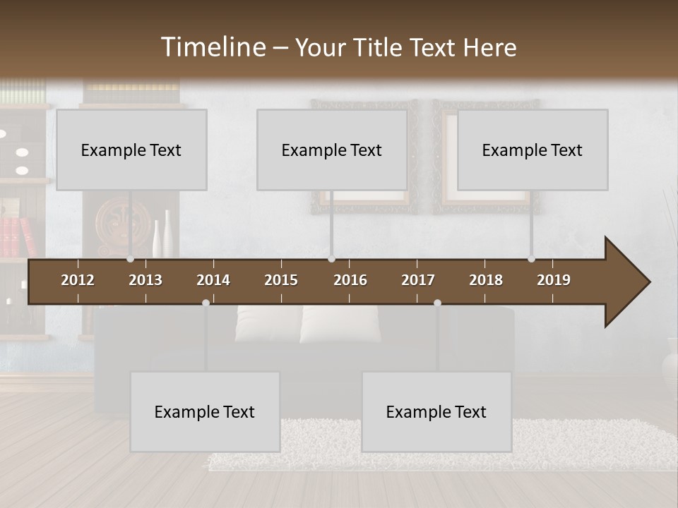 Hardwood Horizontal Bookshelves PowerPoint Template