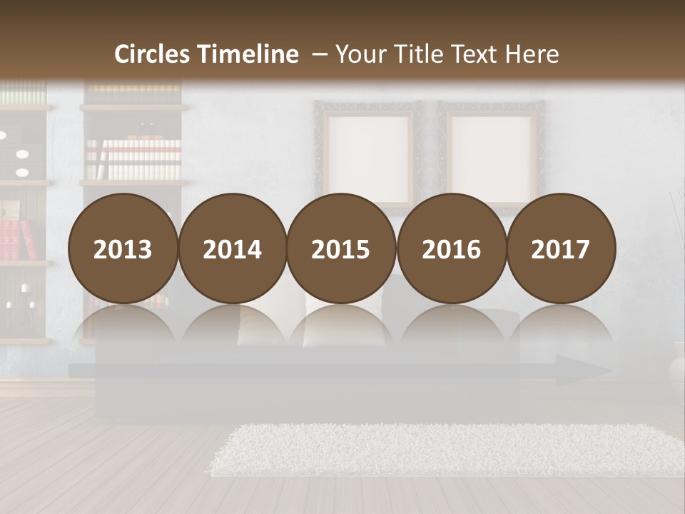 Hardwood Horizontal Bookshelves PowerPoint Template