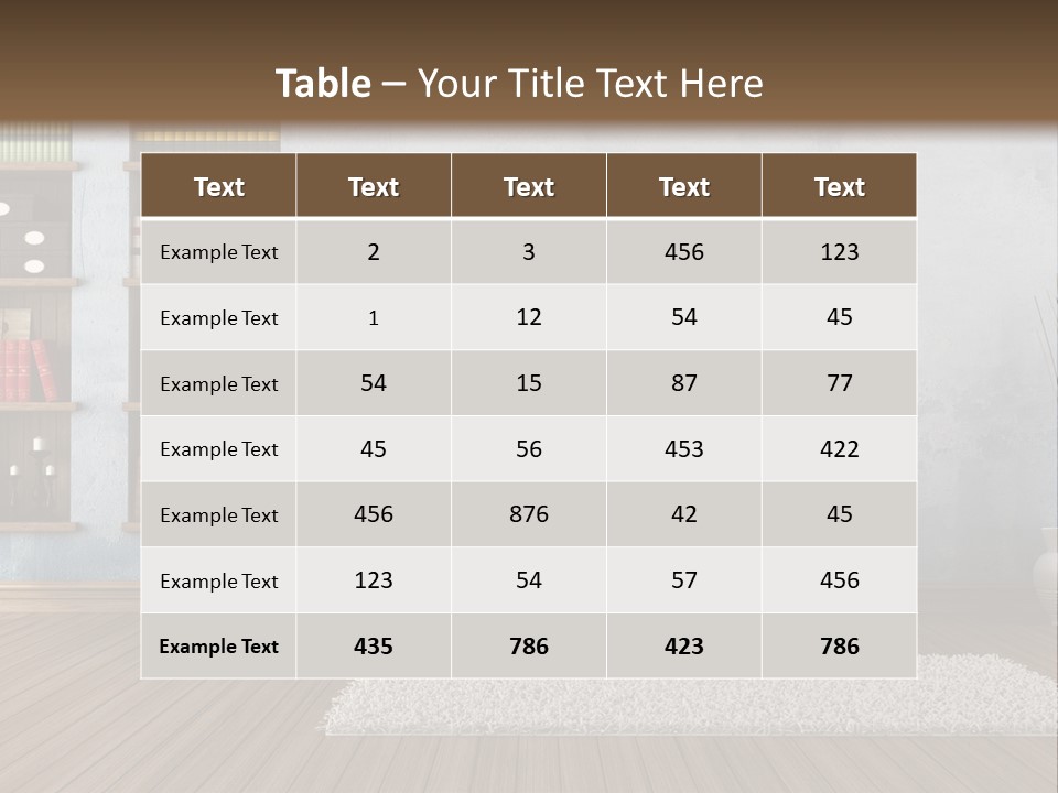 Hardwood Horizontal Bookshelves PowerPoint Template