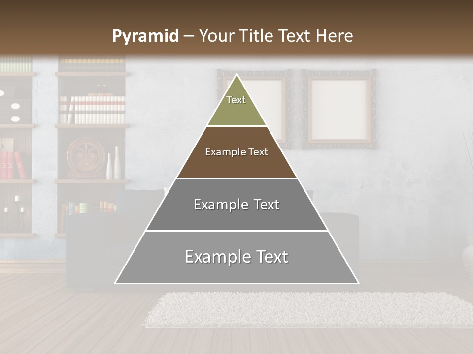 Hardwood Horizontal Bookshelves PowerPoint Template