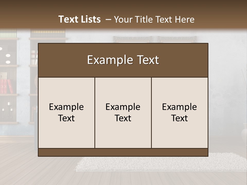 Hardwood Horizontal Bookshelves PowerPoint Template