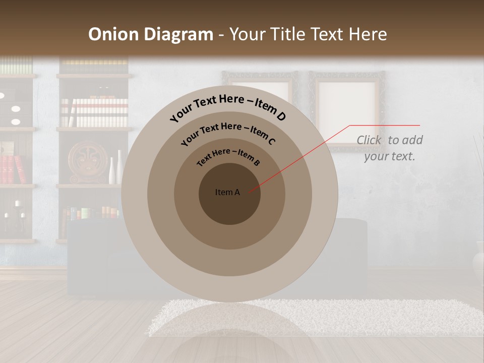 Hardwood Horizontal Bookshelves PowerPoint Template