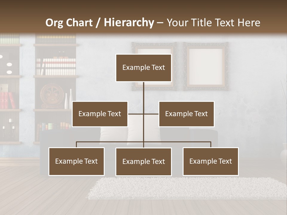 Hardwood Horizontal Bookshelves PowerPoint Template
