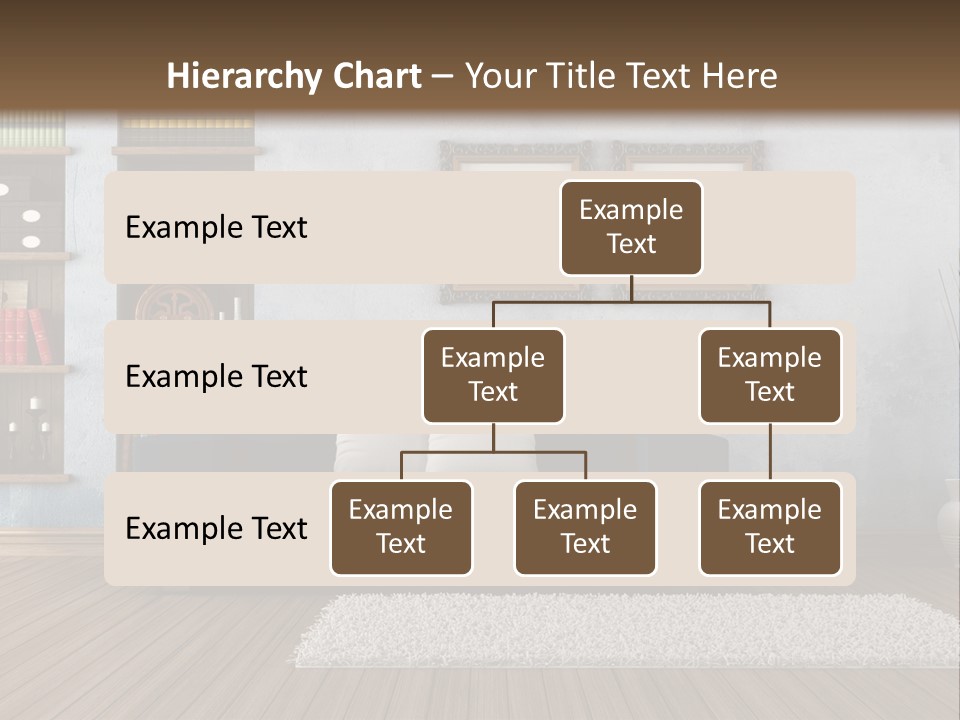 Hardwood Horizontal Bookshelves PowerPoint Template