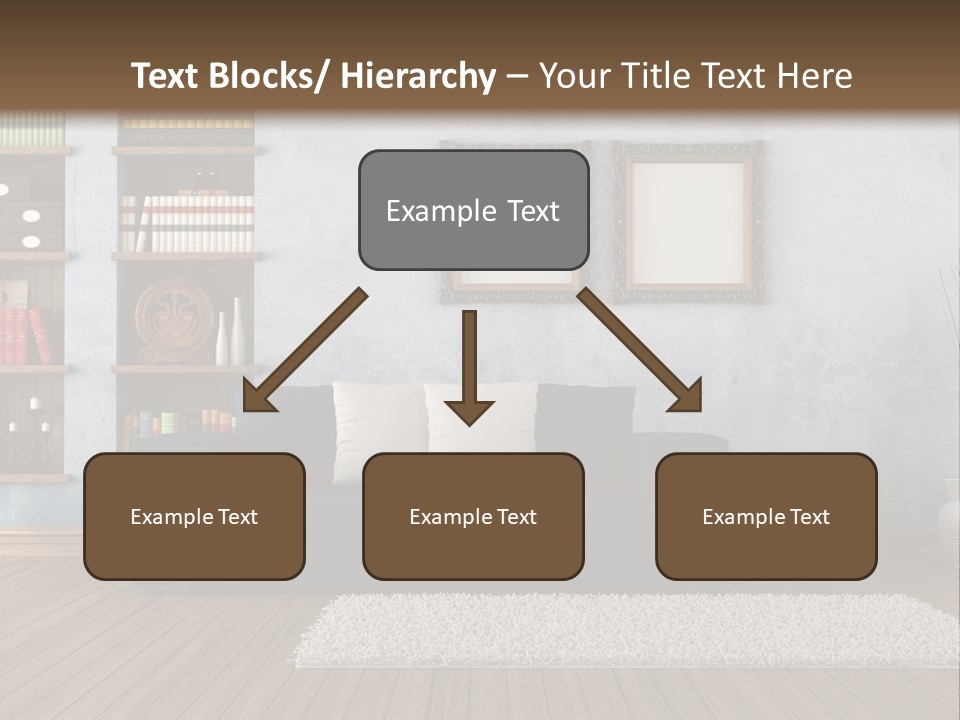 Hardwood Horizontal Bookshelves PowerPoint Template
