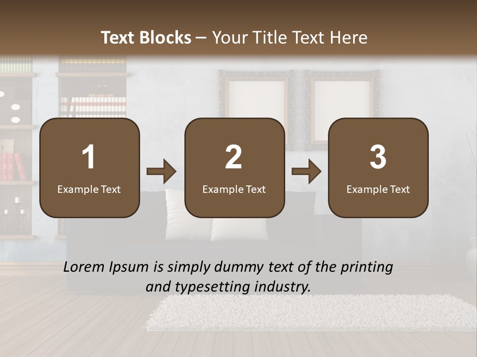 Hardwood Horizontal Bookshelves PowerPoint Template