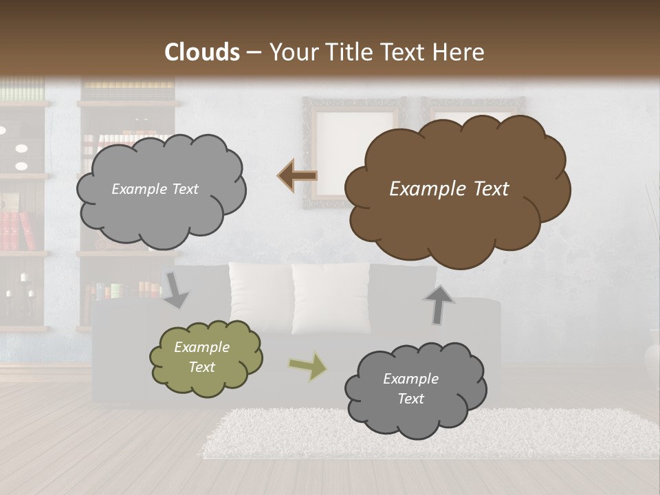 Hardwood Horizontal Bookshelves PowerPoint Template