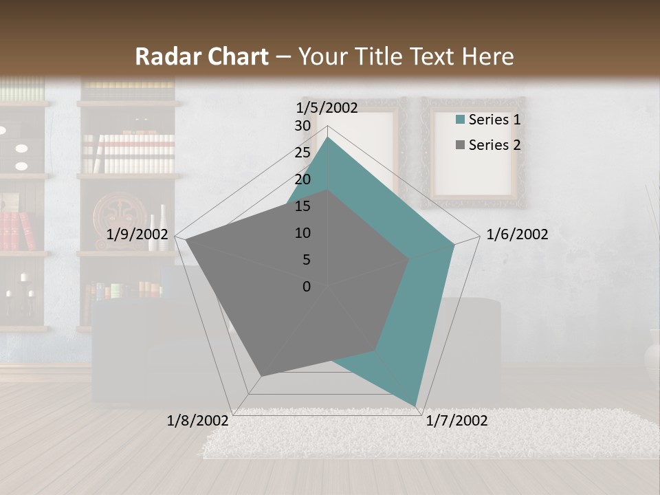 Hardwood Horizontal Bookshelves PowerPoint Template