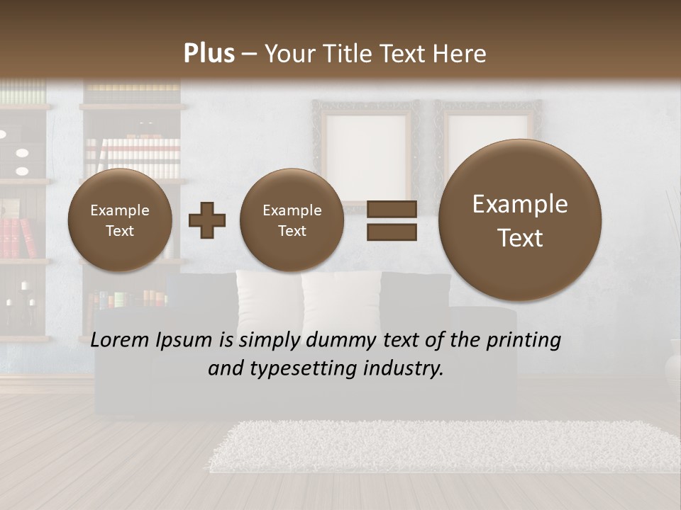 Hardwood Horizontal Bookshelves PowerPoint Template