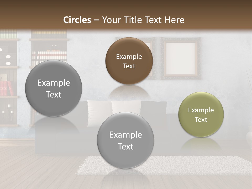 Hardwood Horizontal Bookshelves PowerPoint Template