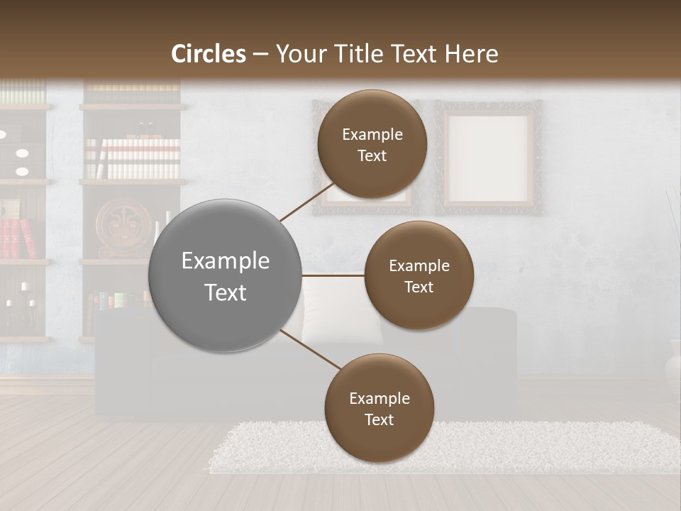 Hardwood Horizontal Bookshelves PowerPoint Template