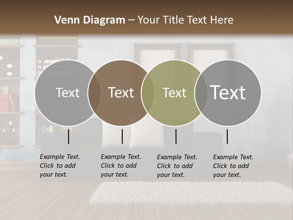 Hardwood Horizontal Bookshelves PowerPoint Template