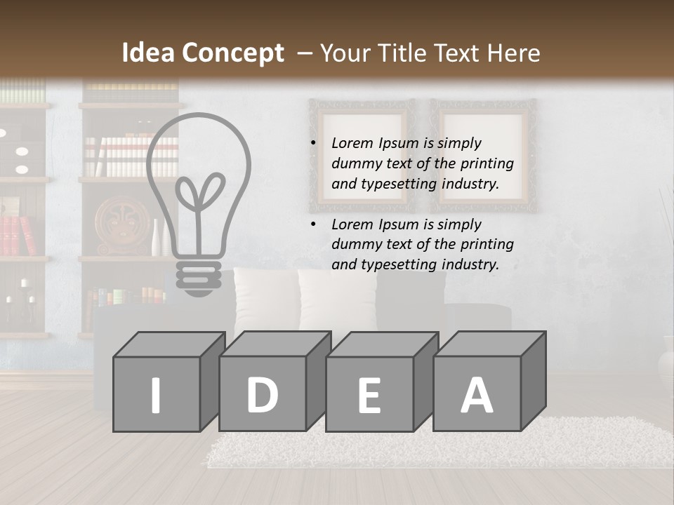 Hardwood Horizontal Bookshelves PowerPoint Template