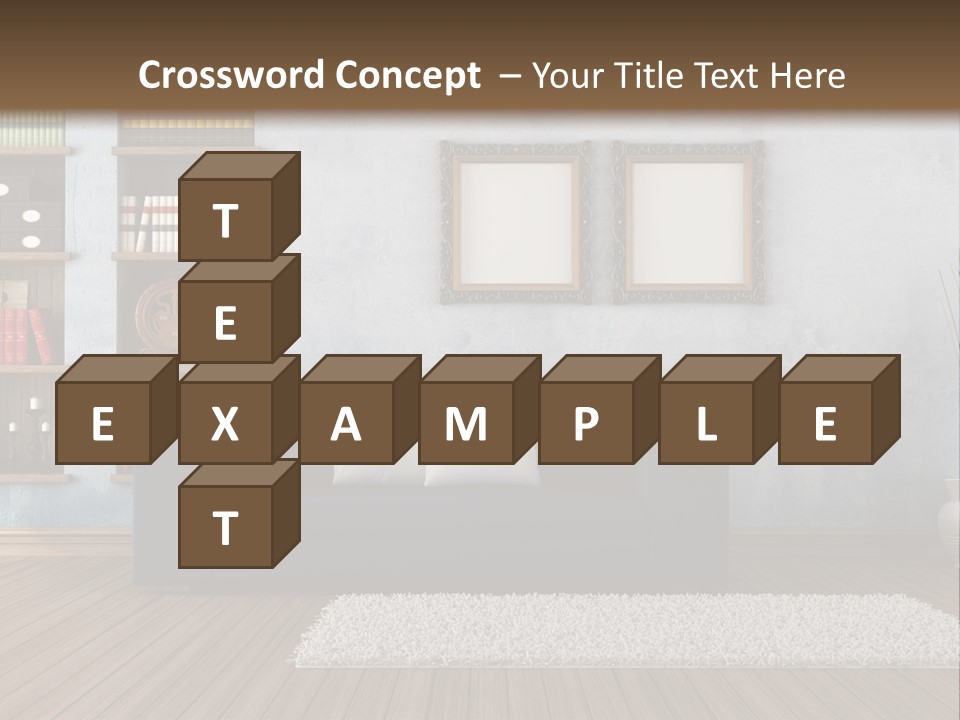 Hardwood Horizontal Bookshelves PowerPoint Template