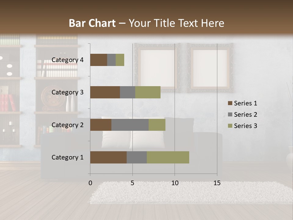 Hardwood Horizontal Bookshelves PowerPoint Template