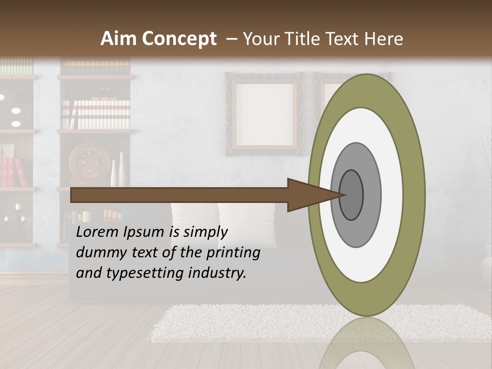 Hardwood Horizontal Bookshelves PowerPoint Template