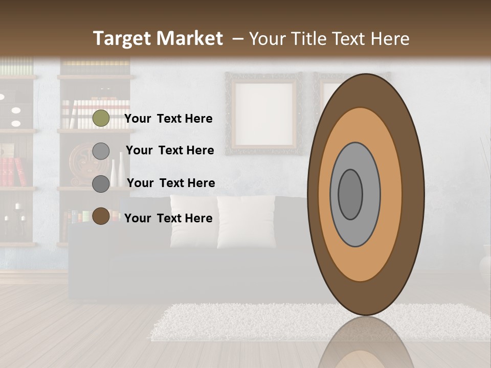 Hardwood Horizontal Bookshelves PowerPoint Template