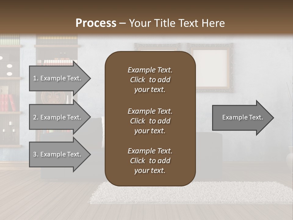 Hardwood Horizontal Bookshelves PowerPoint Template