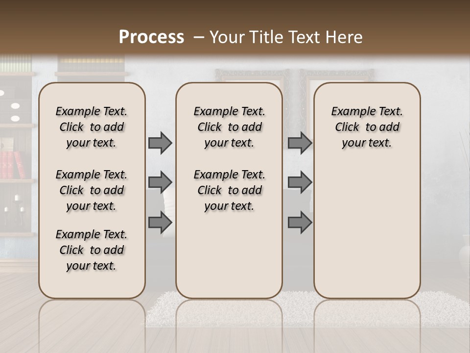 Hardwood Horizontal Bookshelves PowerPoint Template