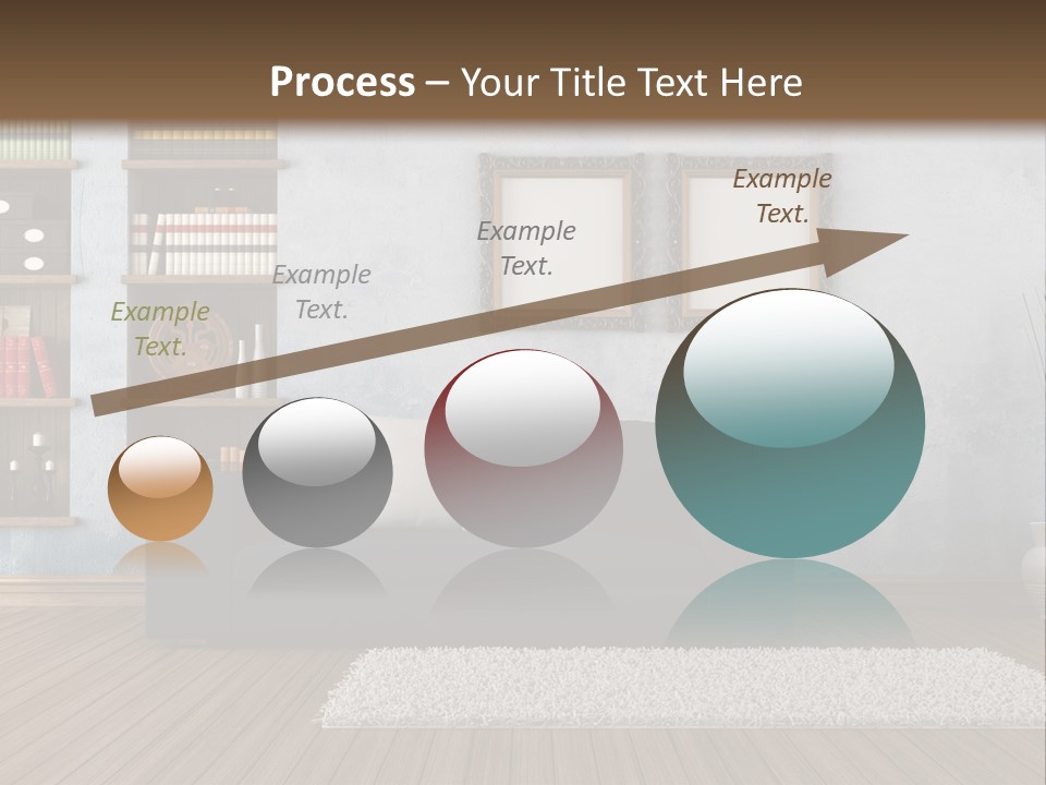 Hardwood Horizontal Bookshelves PowerPoint Template
