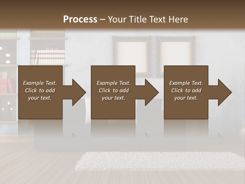 Hardwood Horizontal Bookshelves PowerPoint Template
