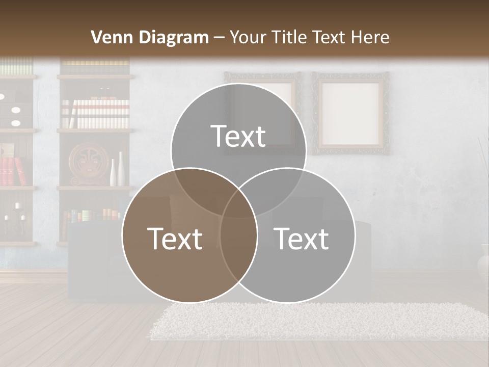 Hardwood Horizontal Bookshelves PowerPoint Template