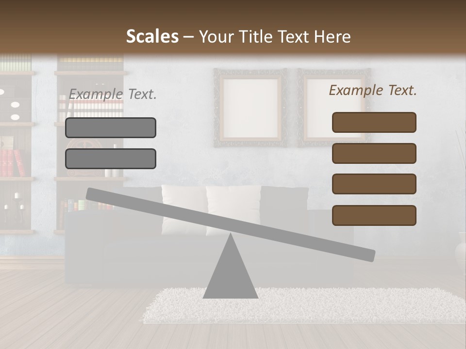 Hardwood Horizontal Bookshelves PowerPoint Template