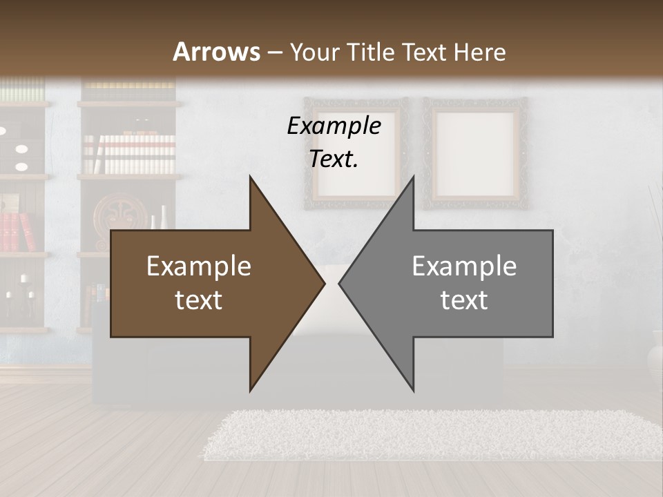 Hardwood Horizontal Bookshelves PowerPoint Template