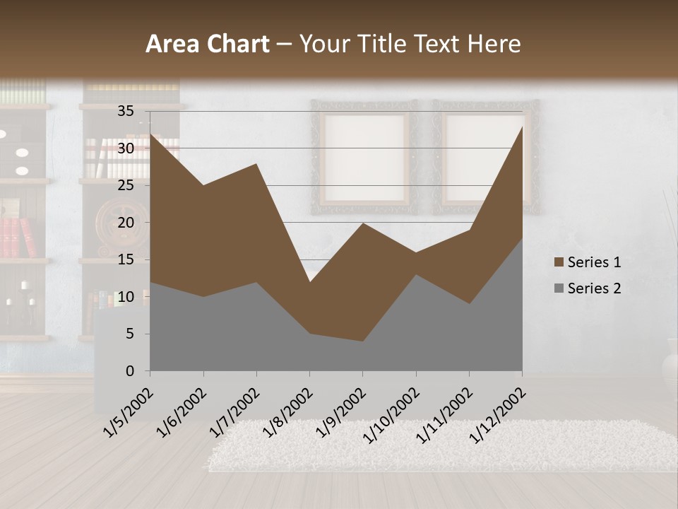 Hardwood Horizontal Bookshelves PowerPoint Template