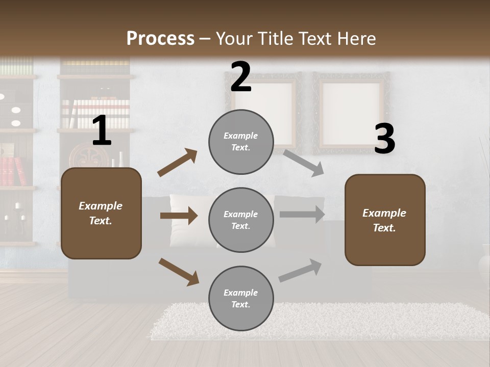 Hardwood Horizontal Bookshelves PowerPoint Template