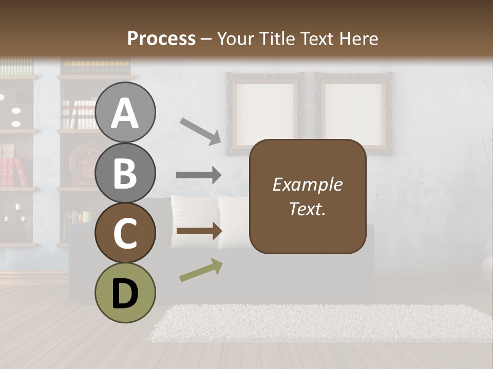 Hardwood Horizontal Bookshelves PowerPoint Template