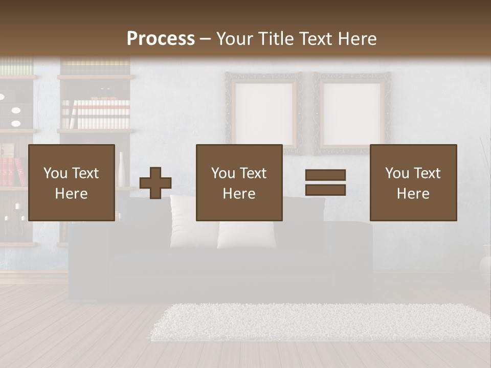 Hardwood Horizontal Bookshelves PowerPoint Template