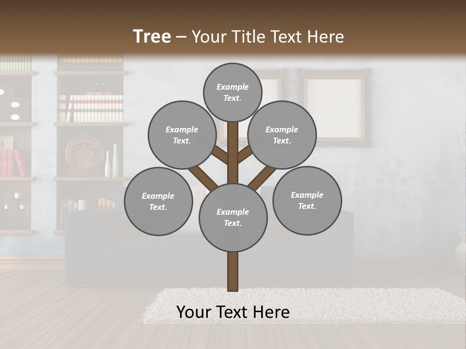 Hardwood Horizontal Bookshelves PowerPoint Template