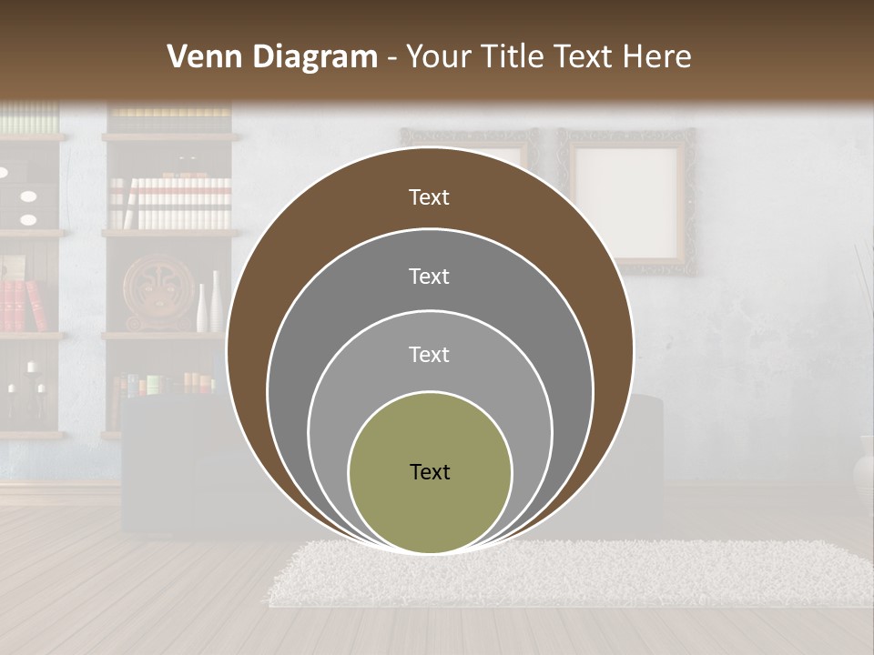 Hardwood Horizontal Bookshelves PowerPoint Template
