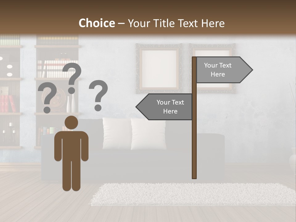 Hardwood Horizontal Bookshelves PowerPoint Template