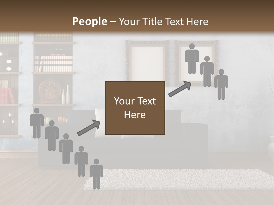 Hardwood Horizontal Bookshelves PowerPoint Template