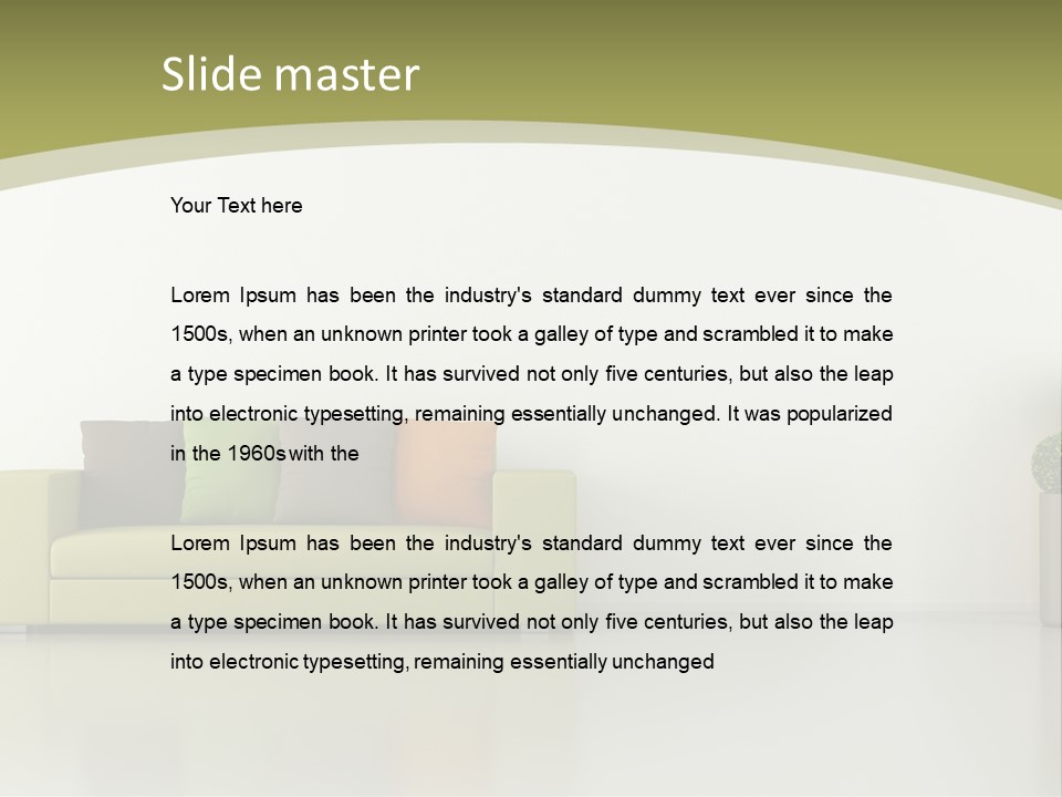 Modern Room Sofa PowerPoint Template