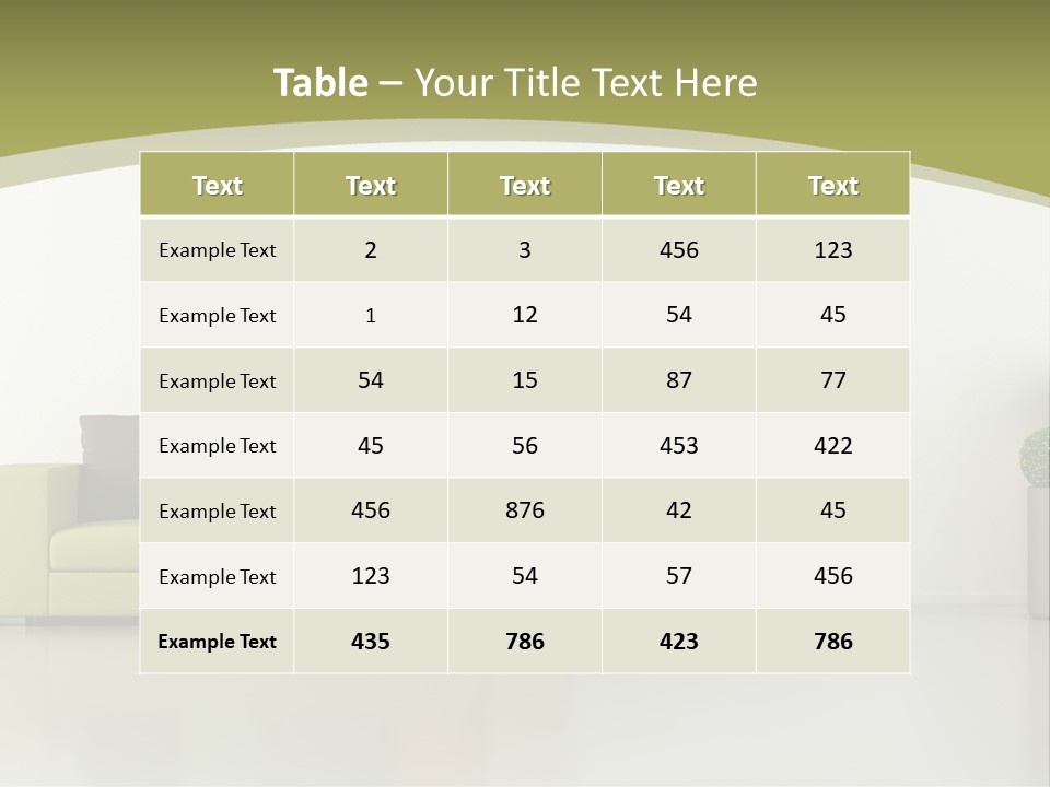 Modern Room Sofa PowerPoint Template