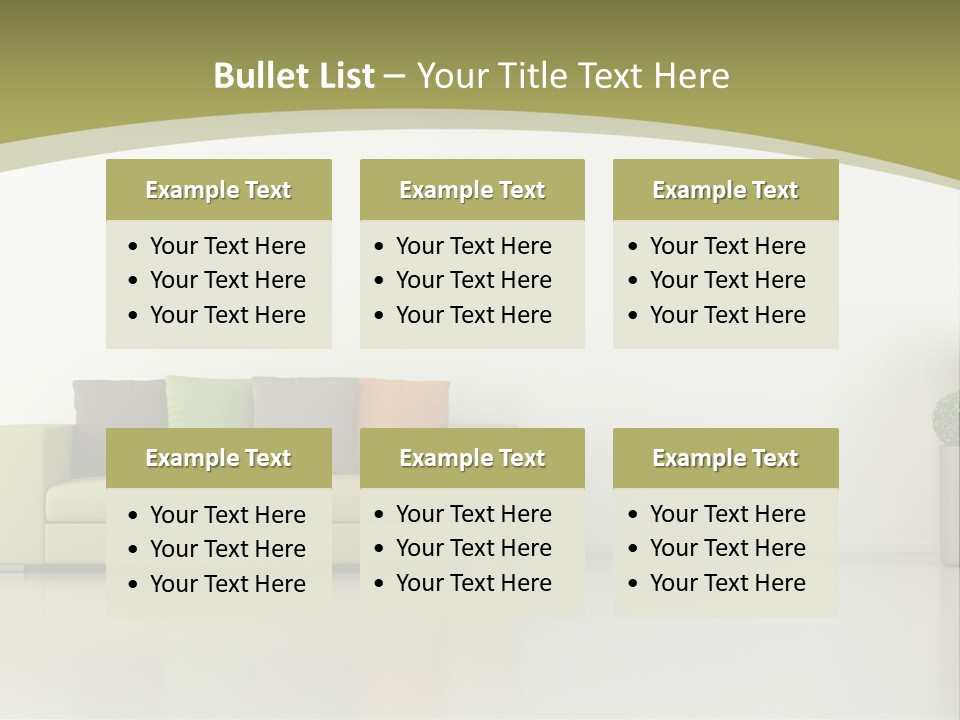 Modern Room Sofa PowerPoint Template