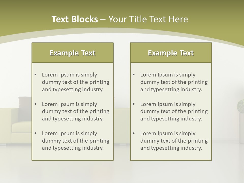 Modern Room Sofa PowerPoint Template