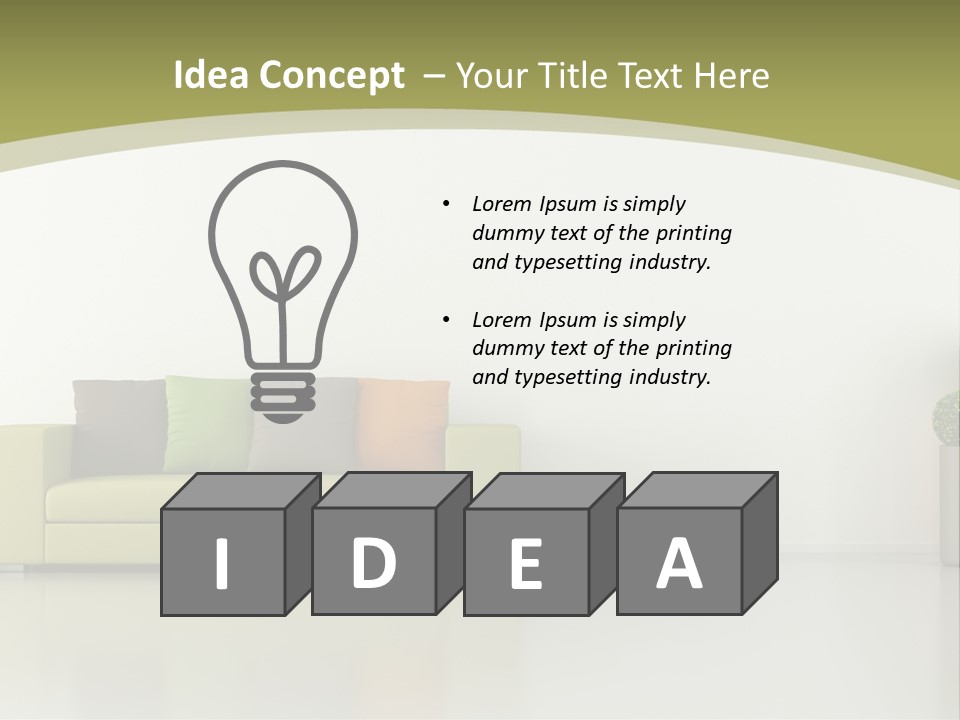 Modern Room Sofa PowerPoint Template