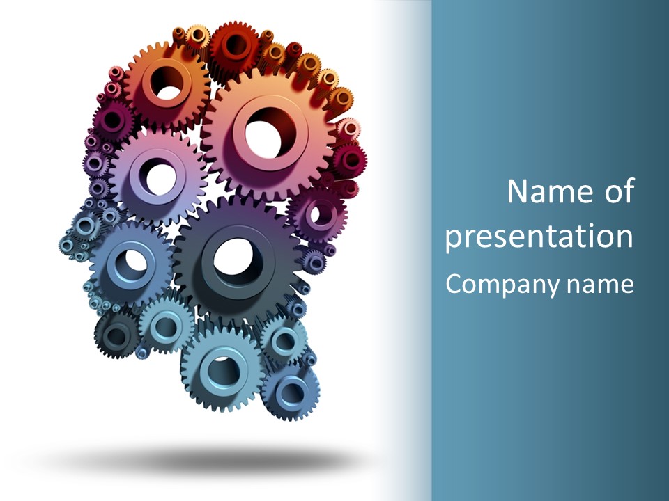 Thought Head Red PowerPoint Template