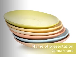 Dishware Stack White Background PowerPoint Template