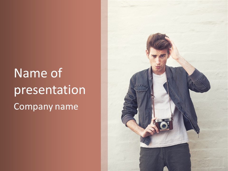 Trendsetter Standing Portrait PowerPoint Template